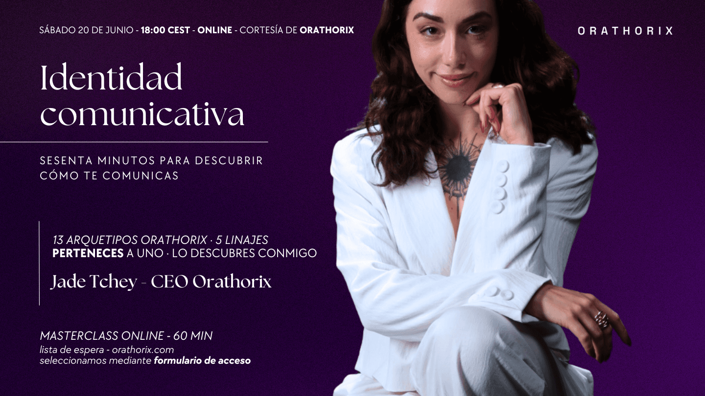 Cartel oficial · Masterclass Identidad Comunicativa con Jade Tchey